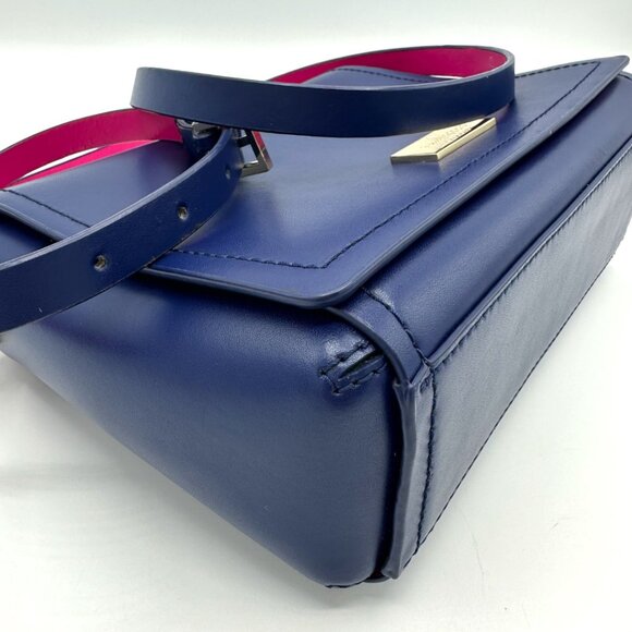 💰 EUC Kate Spade Avva Arbour Hill Smooth Leather Flap Crossbody - Blue/Pink - Picture 9 of 16